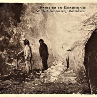 Postkartenmotiv vom Bergbau unter Tage 1908